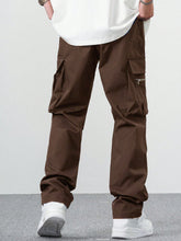 Fitwala™ Brown Utility Cargo Pants – Multi-Pocket Korean Streetwear Style